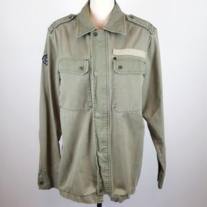 Rip Curl mens khaki green military style jacket size large